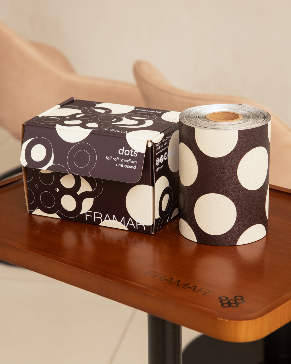 Embossed Roll Big Brown Dots