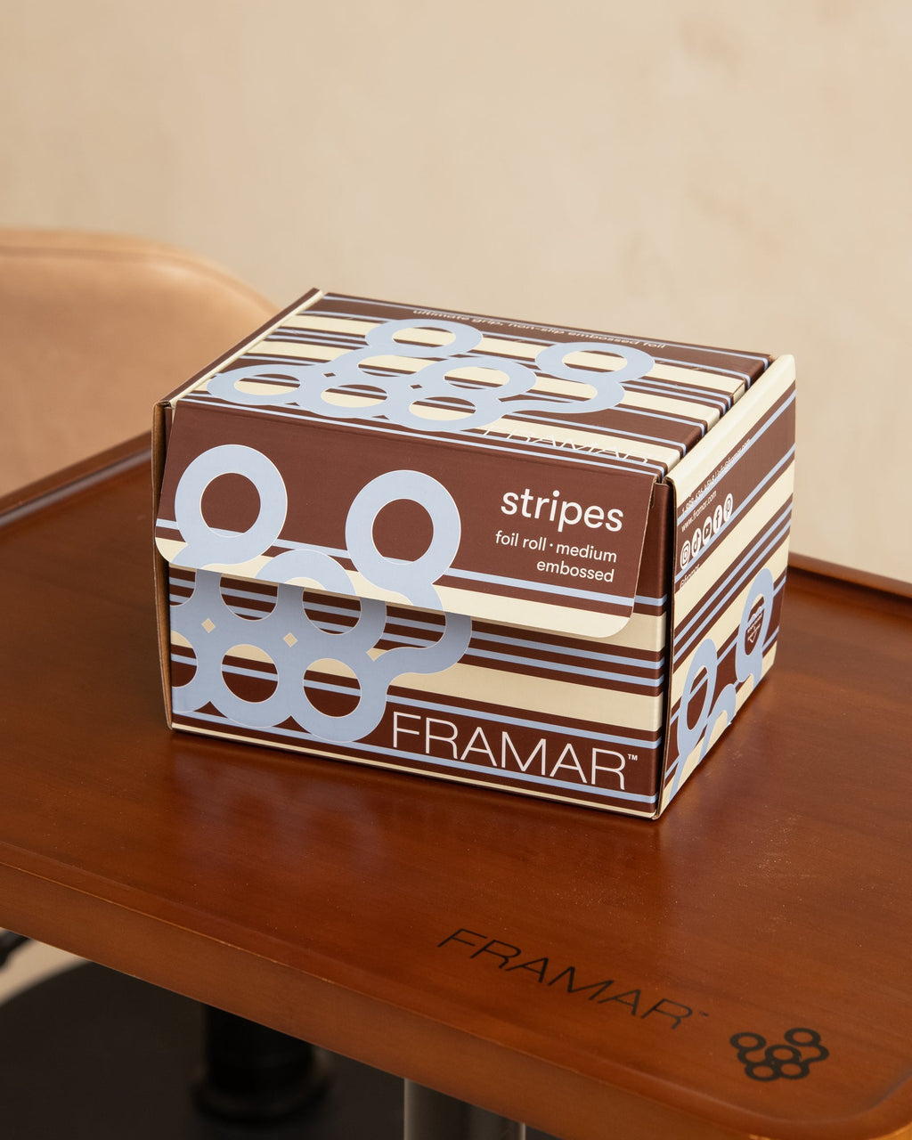 Embossed Roll Blue Chocolate Stripes