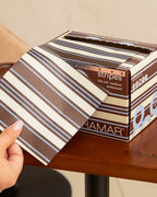 Embossed Roll Blue Chocolate Stripes