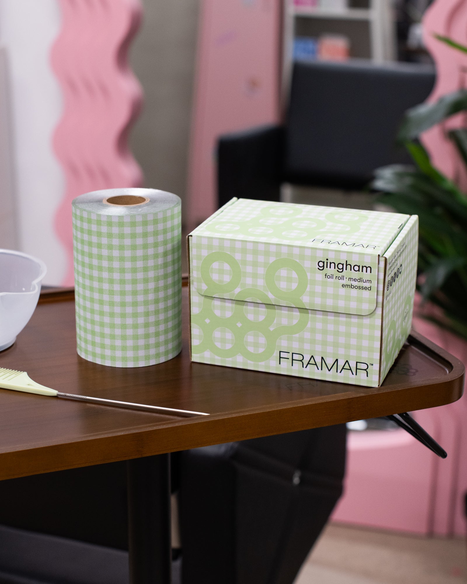 Embossed Roll - Green Gingham
