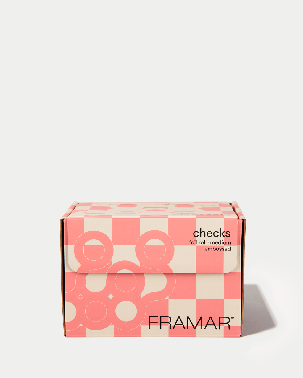 Embossed Roll - Beige & Pink Checks