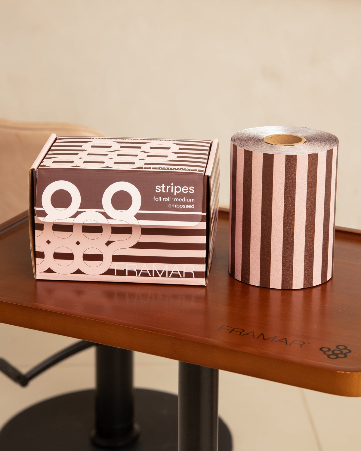 Embossed Roll Pink Chocolate Stripes