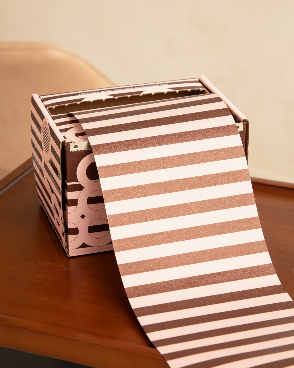 Embossed Roll Pink Chocolate Stripes