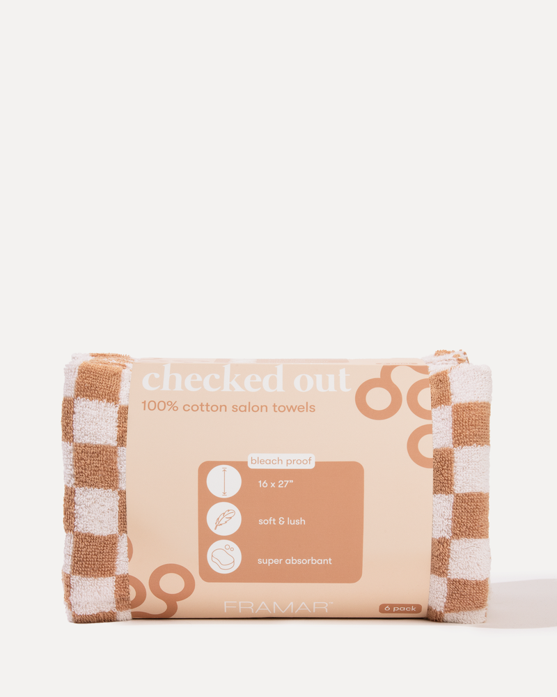 Checked Out Salon Towels - Beige & White